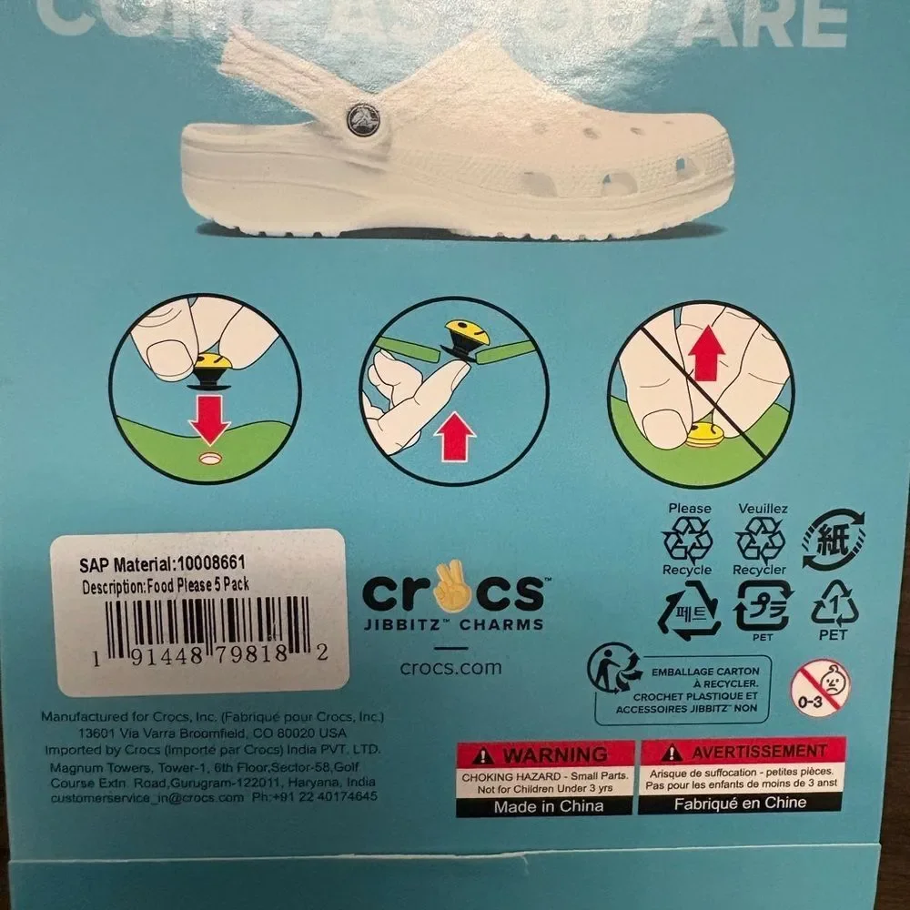 NWT CROCS Foodie Jibbitz Charms Set
